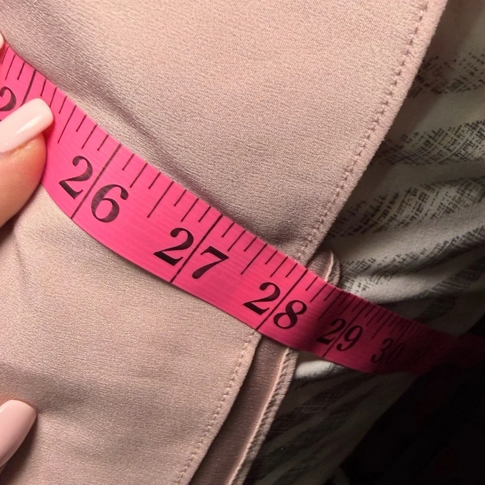 Ann Taylor women’s Mauve Tie-Waist Blouse Short Sleeve oversized Flowy Top in M - Picture 7 of 7